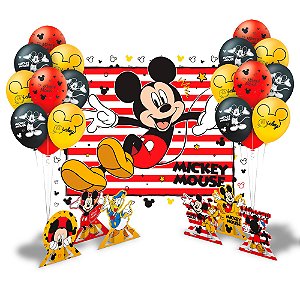 Kit Festa Mickey Decoração Aniversári Painel +Display +Balão