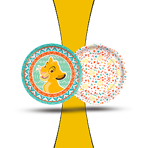 12 Pratos Decoração O Rei Leão Festa Aniversário 18cm