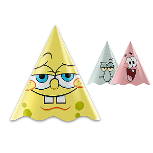 12 Chapéu Aniversário Decoração Bob Esponja festa Aniversári