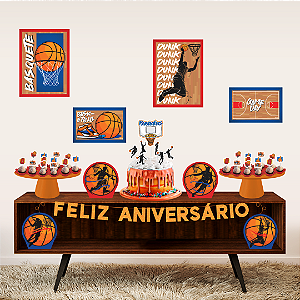 Kit Festa Decoração Basquete Festa Aniversário 40 Itens