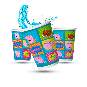8 Copos decoração Peppa Pig 330 ML festa aniversário