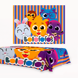 Kit Festa Bolofofos Decoração Painel + Toalha De Mesa Tnt
