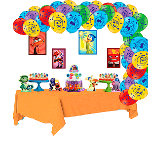 Kit festa Divertidamente Decoração Completa + Balão + Toalha