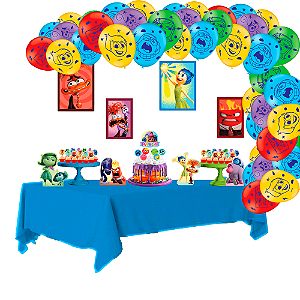 Kit Festa Divertidamente Aniversário 66itens c/Toalha +balão