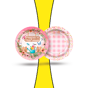 8 Pratos Festa Meu Jardim Decoração Aniverário eventos 18cm