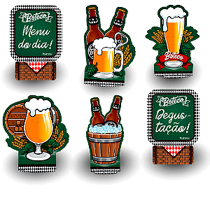 Decoração Display de mesa EVA Boteco festa Aniversário 6 Un