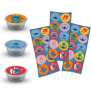 30 Adesivos redondos Festa Stitch Decoração Aniverário 5x5cm