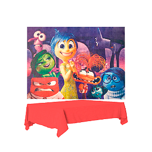 Kit festa Divertidamente Decoração Painel + Toalha Vermelha