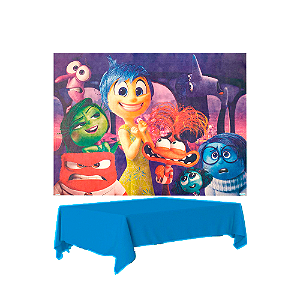 Kit festa Divertidamente Decoração Painel TNT + Toalha Azul
