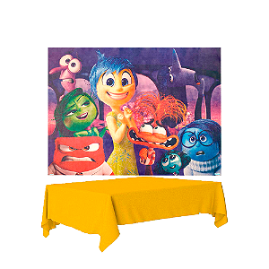 Kit Festa Divertidamente Decoracao Painel + Toalha Amarela