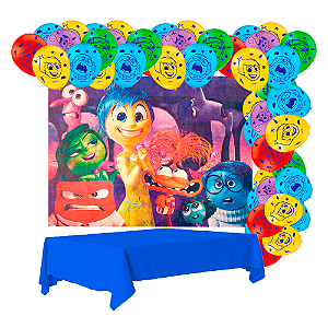 Kit festa Divertidamente Decora Painel+ Toalha Azul +Balão