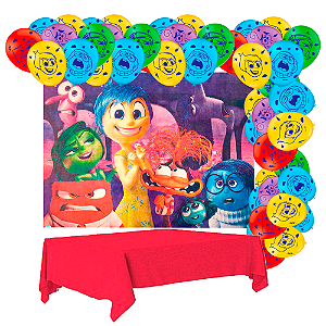 Kit festa Divertidamente Decora Painel+Toalha Vermelha+Balão