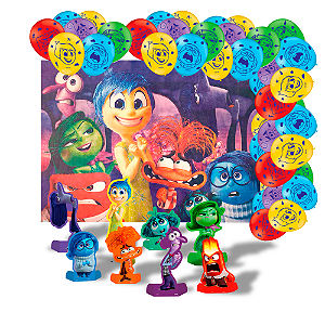 Kit festa Divertidamente Decora Painel +Display mesa +Balão