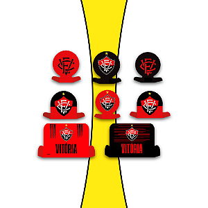 Decoração Display de mesa Time Vitória Festa 8 Unidades