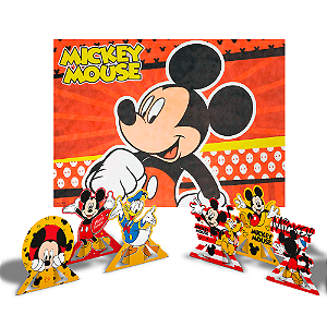 Kit festa Mickey Decoração Aniversário Painel TNT +6 Display