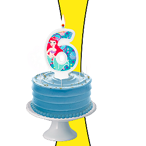 Vela 6 Decoração Ariel festa Pequena Sereia Festa aniversári