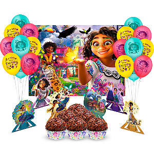 Kit festa Encanto Decoração Painel +Balão +display+Forminhas