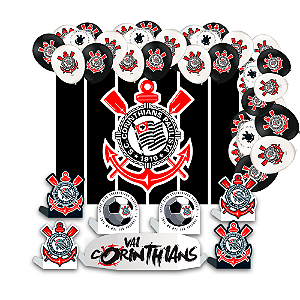 Kit festa Corinthians Decoração Painel TNT + Display + Balão