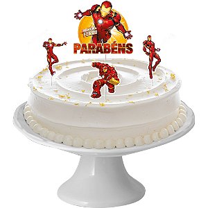 Topo de bolo 4pçs Decoração Homem De Ferro Festa Aniversário