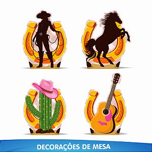 Kit feta Boiadeira Decoração aniversário completo EVA 40pçs