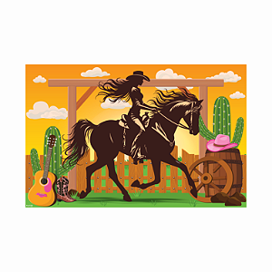 Painel Sublimado Festa Boiadeira Decoração Aniversar 85x55cm