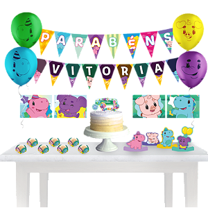 Kit festa Babytube Floresta Decoração Só um bolinho 88 itens