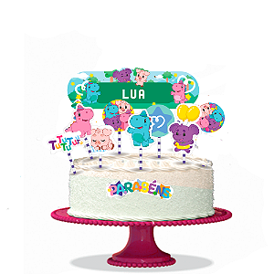 Topo de bolo Personalizável Decoração Babytube Floresta Festa