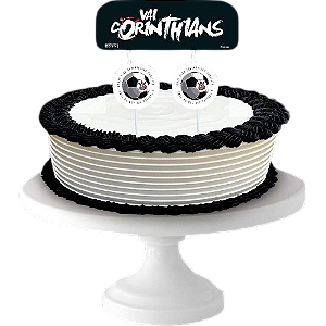 Topo de bolo 4pçs Decoração Corinthians Festa Aniversário