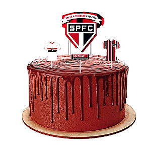 Topo de bolo 4pçs Decoração São Paulo Festa Aniversário