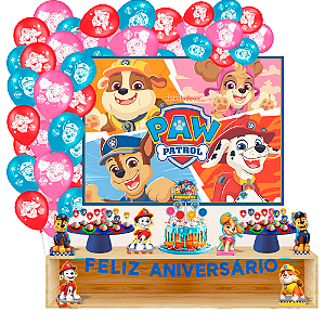Kit festa Patrulha Canina Decoração aniversário + 25 Balão