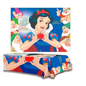 Kit festa Branca de neve Decoração Aniversário Painel+Toalha