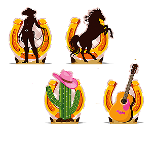 4 Un Decoração Display de mesa Boiadeira Aniversário festa