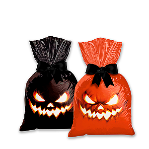 16 Sacolas surpresa Decoração Halloween Abobora Festa Anivers