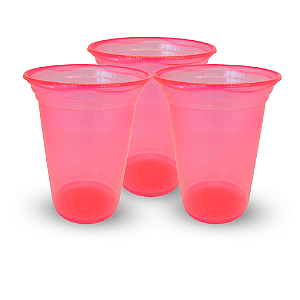 15 Copos Autraliano Festa balada Aniversá 440ML NEON Rosa