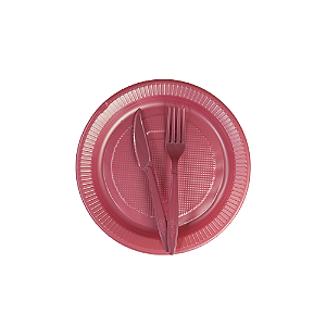 Kit descartáveis Para churrasco Festa e Rosa Perolado 30pçs