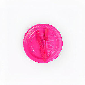 Kit descartáveis Para churrasco Festa e Rosa pink 30pçs