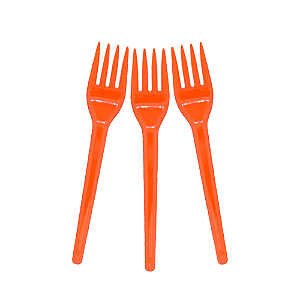 50 Garfo Descartáveis Sobremesa Festa Aniversário Laranja