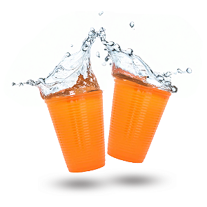 50 Copos Descartáveis Festa Laranja Decoração Anivers 200ml