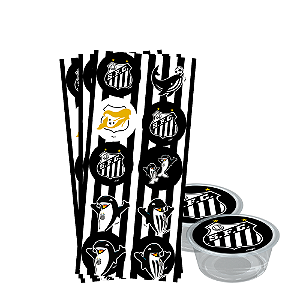 30 Adesivos Redondo Festa Santos Decoração Aniversário 5x5cm