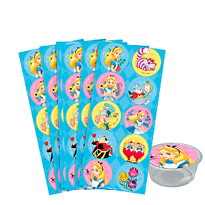 30 Adesivos decoração Alice no Pais das Maravilhas aniversá