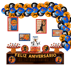 Kit festa Basquete Decoração aniversário EVA + 25 Balão 11"