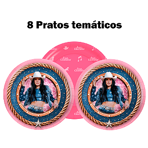 8 Pratos temáticos 18cm Festa Ana Castela Decoração Aniversá