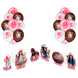 Kit Festa Ana Castela Decoração Boiadeir 25 Balão+ 6 Display