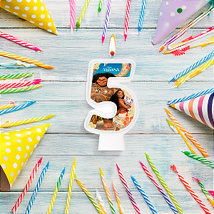 Vela 5 Anos Festa Moana Decoração Aniversário completo