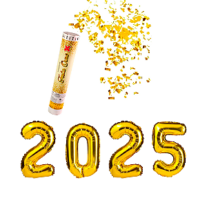 Kit Festa Ano Novo Decoração Reveillon Balão +Lança Confetes