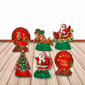 6 Display Decoração Natal Festa Completa 19cm cor e resistência