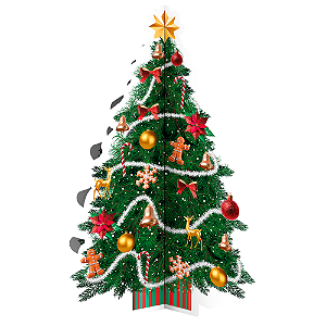 Centro de mesa Decoração Natal Festa completa 26x18cm