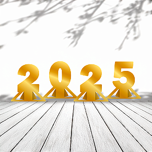 4 Display mesa Decoração Ano Novo Festa 2025 Completa 19cm