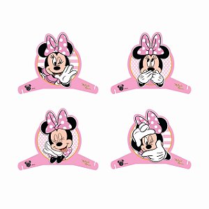 4 Decoração Minnie Rosa Festa Aniversário completo 28x21cm