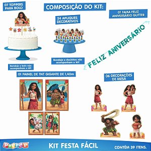 Kit festa Moana 2 Decoração Aniversário completo EVA 40pçs